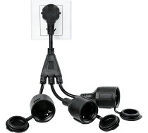 Verlängerungskabel Außen mit 3 Schuko Steckdosen, IP44 Wasserdicht Stromkabel Verlängerung, 16A/250V/4000W, Steckdosenverteiler Außen, für Zuhause Büro Außenbereich