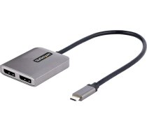 StarTech. com USB-C uz Dual DisplayPort 1.4 adapteris, USB-C Multi-Monitor MST hub, Dual 5K 60Hz DP Laptop Display Extender / Splitter, HDR, īpaši garš integrēts kabelis, tikai Windows (MST14CD122DP)