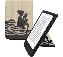 kwmobile Aizsargvāciņš saderīgs ar Pocketbook Verse/Verse Pro/Verse Color/Vivlio Light/Light HD - Mākslīgās ādas vāciņš - eReader Cover Case - Woman Reading Black Beige