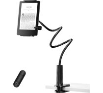 Kindle Halterung mit Fernbedienung, Leseständer für Bett, Schreibtisch mit Klicker, für Kindle Paperwhite, Oasis, iPad, iPhone und mehr, schwarzer Seitenwender