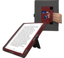 kwmobile Aizsargvāciņš saderīgs ar Amazon Kindle Scribe 11 Inch (2025) Flip Case - vāciņš ar siksniņu - Heart Brush Dark Red