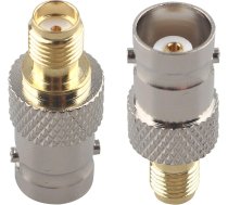 SMA Female uz BNC Female RF koaksiālais adapteris SMA uz BNC savienotāju koaksiālā ligzda antenas savienotājs taisns savienotājs, kas saderīgs ar SDR Ham divvirzienu rokas radio Baofeng UV 5R UV82 V-5r5 Pack of 2