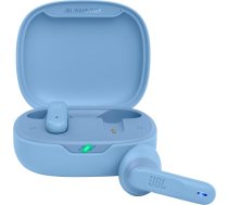 JBL Wave Flex bezvadu ausu austiņas ar IP54 un IPX2 ūdensnecaurlaidību, TalkThru un AmbientAware tehnoloģiju, 32 stundu akumulatora darbības laiks, zilas krāsas