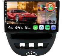 MSD Android 15 Auto radio Toyota Aygo/Peugeot 107/Citroen C1 2005-2014 | 4G + 64G, Octa-Core - GPS navigācijas radio | CarPlay Android Auto stūres vadības pults WiFi DSP DAB | atpakaļgaitas kamera | 2