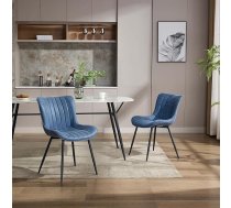 Dining Room Chairs, Set of 2, Ergonomic Upholstered Chairs with Adjustable Metal Legs, Waterproof and Scratch-Resistant Faux Leather, 136 kg Load Capacity, Kitchen Chairs for Dining Room