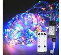 LED virves gaisma, 20 m pasaku gaismas, krāsainas 200 lED gaismas caurules, ūdensizturīgas, ar tālvadības pulti un taimeri, gaismas caurules iekštelpu āra dekorēšanai, svinībām, dārzam, Ziemassvētku eglītei