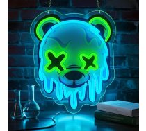Eisbär Neona zīme sienas rotājumiem, ledus lācis, gaismas reklāma, LED gaismas zīme, piekaramā zīme, durvju zīme, USB vadāmā ar dimmējamu slēdzi zēniem, rotaļu istabai, svētkiem, dzimšanas dienai (Ledus lācis)