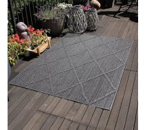 Carpettex āra paklājs, izturīgs pret laikapstākļiem 200 x 300 cm (200 x 290 cm) Sizala izskats pelēks - ideāli piemērots balkonam, dārzam, terasei, kempingam un kā virtuves paklājs - mazgājams paklājs, Boho dizains, plakans pinums