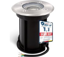 SSC-LUXon BORU LED Bodeneinbaustrahler rund IP67 für Außen - inkl. LED GU10 warmweiß 2W - Gartenbeleuchtung mit Strom für Wege,Terrasse & Einfahrt