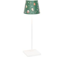 Zafferano, Poldina Pro lampa ar vāciņu, bezvadu, uzlādējama galda lampa ar skārienjūtīgu vadību, piemērota arī lietošanai ārpus telpām, aptumšotājs, 2200-3000 K, augstums 38 cm, balta - Ziemassvētku saldumi