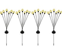 Solarbetriebene LED-Laterne, Bodenleuchten, 4 Stück, entworfen für Außen- und Gartenbeleuchtung, mit warmweißen LEDs und wetterfesten Materialien (2)