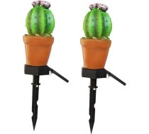 HEMOTON 2 Stück Solarbetriebene Rasenlampe Led Gartenlicht Mit Wasserdichtem Erdspieß Kreative Kaktusform Für Terrasse Hof Außenbereich