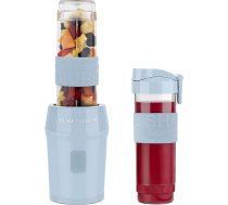 SWEISS Mini blenderis, portatīvais blenderis, Smoothie MOOV6, 2 x 20oz ūdens pudeles ar ceļojuma vāciņiem, 4 nerūsējošā tērauda asmeņi, 300 W, piemērots mazgāšanai trauku mazgājamā mašīnā, zils