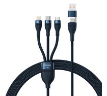 Kabelis 4in1 USB+USB-C uz USB-C / iPhone Lightning / mikro USB 1,2 m — zils