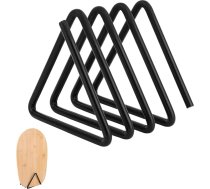 1,53 cm šķēlēšanas dēļa organizētājs, 1,53 cm trīsstūrveida pannu vāciņu plaukts virtuves piederumu turētājs žurnālu turētājs plauktu organizētājs plaukts mājai un skapjiem (melns)