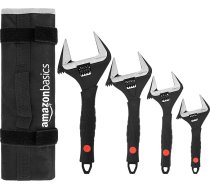 Amazon Basics 4 gab. mīksta satveršanas platas atvēršanas regulējamu uzgriežņu atslēgu komplekts ar: 6,4 x 2,5 x 0,75 collas (16,2 cm x 6,35 cm x 1,90 cm)