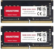 【DDR4 RAM tikai klēpjdatoriem】GIGASTONE 32GB komplekts (2x16GB) DDR4 3200MHz (2933/2666MHz) PC4-25600 CL22 1.2V SODIMM 260Pin Non-ECC Unbuffered Notebook Memory Upgrade