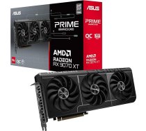 ASUS Prime Radeon RX 9070 XT OC Edition 16GB GDDR6 spēļu grafikas karte (AMD Radeon RX9070XT, PCIe 5.0, 1x HDMI 2.1b, 3x DisplayPort 2.1a, 2.5 slota konstrukcija, PRIME-RX9070XT-O16G)