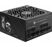 MSI MPG A1000GS PCIE5 barošanas bloks, 1000 W, 80 Plus Gold, ATX 3.1, PCIe 5.1 GPU atbalsts, Dual Native 12V-2x6, kabelis ar diviem 12V-2x6 pieslēgumiem, ATX barošanas bloks, moduļu kabeļi