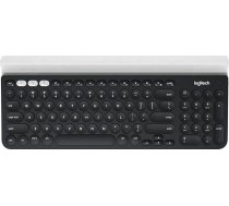 Logitech K780 bezvadu tastatūra, Bluetooth un 2,4 GHz savienojums, vairāku ierīču un Easy-Switch funkcija, integrēts turētājs, PC / Mac / planšetdators / viedtālrunis, holandiešu QWERTY izkārtojums - tumši pelēka / balta