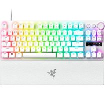 Razer Huntsman V3 Pro Tenkeyless - analogā optiskā e-sporta datora tastatūra Snap Tap & Rapid Trigger (daudzfunkcionāls ritenītis ar 2 speciālām pogām, PBT taustiņi) QWERTY US izkārtojums | Balta
