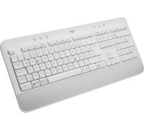 Logitech Signature K650 Comfort bezvadu tastatūra ar plaukstas balstu, BLE Bluetooth/Logi Bolt USB uztvērējs, Soft Touch tastatūra, Numpad, PC/Windows/Mac, vācu QWERTZ - Balta