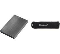 Intenso 6028660 Memory Board Ārējais cietais disks 1TB (6,4 cm (2,5 collas), 5400 apgr./min, 8 MB kešatmiņa, USB 3.0), antracīts un Speed Line - 64 GB atmiņas karte - USB stick 3.2 Gen 1x1, melns