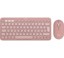 Logitech Pebble 2 Combo, bezvadu tastatūra un pele, klusa un mobila, pielāgojama, Logi Bolt, Bluetooth, viegli pārslēdzama Windows, macOS, iPadOS, Chrome - vācu QWERTZ izkārtojums, rozā krāsā