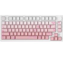 DAREU EK75PRO Sakura Pink Mechanical Keyboard, 75% Gaming Keyboard Wireless with Button, 2.4Ghz/BT5.1/USB-C, Gasket Mount, RGB Hot Swap, PBT taustiņu vāciņi, Linear Dream Switch, QWERTY