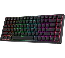 RK ROYAL KLUDGE RK84 Bezvadu Bluetooth/2,4 GHz 75% RGB mehāniskā spēļu tastatūra, trīs režīmu savienojama tastatūra ar karsti maināmu kluso un lineāro sarkano slēdzi, melna krāsa
