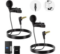 NEEWER 4 mm diametra mini Lavalier mikrofons, 2 mikrofona komplekti, piespraudējams vadu kondensatora mikrofona komplekts ar 1,5 m 3,5 mm TRS savienojumu, saderīgs ar DJI Mic 2 Rode Wireless Go II NEEWER CM28 CM31