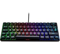 SureFire Kingpin M1 60% mehāniskā spēļu tastatūra vācu valodā, spēļu multimediju tastatūra, maza un mobila, RGB tastatūra ar apgaismojumu, 100% Anti-Ghosting taustiņi, vācu izkārtojums QWERTZ