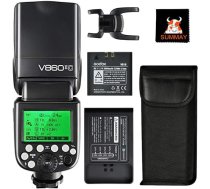 GODOX V860II-C Speedlite HSS 1/8000S GN60 2000mAh uzlādējams akumulators TTL kameras zibspuldze Canon EOS kamerām 6D 7D 50D 60D 1DX 580EX II 5D Mark II III (V860II-C)