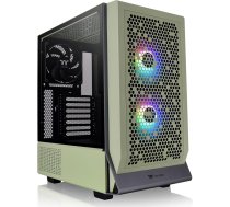 Thermaltake Ceres 300 Matcha Green Mid Tower E-ATX datora korpuss ar rūdīta stikla sānu paneli, 2 x CT140 ARGB ventilatori, rotējoši PCIe slots, CA-1Y2-00MEWN-00