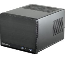 SilverStone SST-SG13B-Q - Sugo Mini-ITX Compact Computer Cube korpuss, plastmasas priekšējais panelis ar mākslīgā alumīnija apdari, melns