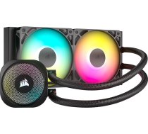 Corsair Nautilus 240 RS ARGB CPU dzesētājs - 240 mm AIO - zems trokšņa līmenis - tiešais pamatplates savienotājs - Intel LGA 1851/1700, AMD AM5/AM4 - iekļauts 2X RS120 ARGB ventilators - melns