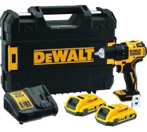 DEWALT DCD708D2T-QW 18 V 2 ātrumu bezvada urbjmašīna (bezsuku motors, metāla pārnesumkārba, 15 pakāpju griezes momenta modulis, 13 mm ātrās atbrīvošanas skava, 2 x 2 Ah Li-Ion akumulatori, lādētājs, LED apgaismojums)