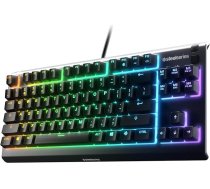 SteelSeries Apex 3 TKL RGB spēļu tastatūra - bez taustiņiem, kompakta forma - 8 zonu RGB apgaismojums - IP32 ūdens un putekļu izturība - ļoti kluss spēļu slēdzis - Gaming Grade Anti-Ghosting