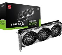MSI GeForce RTX 4060 TI 8G Ventus 3X E1 OC grafiskā karte -NVIDIA RTX 4060 Ti, 8 GB GDDR6 atmiņas, 18 Gbps, PCIe 4.0, DLSS3