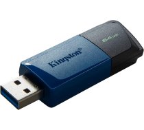 Kingston DataTraveler Exodia M USB zibatmiņas karte (2 gab.) 3.2 Gen 1 DTXM/64GB-2P ar kustīgu vāciņu (melna + zila)