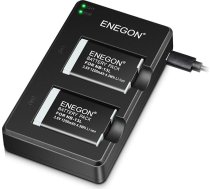 ENEGON NB-13L litija akumulators (2 gab.), dubultais lādētājs priekš Canon PowerShot G5 X, G5X Mark II, G7 X, G7 X Mark II, G7 X Mark III, SX720 HS, SX730 HS, SX740 HS, SX620 HS, G1 X Mark III, G9 X, G9 X Mark EN-NB 11 13L ASV