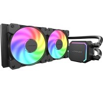 LC-Power LC-CC-240-B-ARGB - JetFlow Series - CPU ūdens dzesēšana - 240 mm AIO - AMD AM4 & AM5, Intel LGA1851, LGA1700 & 1200/115X/2066, 2x 120 mm Calma ARGB ventilatori