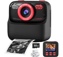 Upgrade bērnu kamera tūlītējai drukāšanai zēniem un meitenēm, 1080P HD Dual Lens Selfie digitālā kamera ar drukas papīru un 32G karti, Ziemassvētku dzimšanas dienas dāvanas rotaļlieta maziem bērniem un pusaudžiem