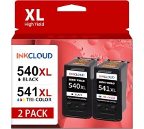 540XL 541XL Multipack, PG-540XL CL-541XL kasetnes, kas paredzētas Canon printeru kasetņu 540 541 XL komplekts Canon TS5150 TS5100 TS5151 MG3600 MG3650s MG4200 MX475 (1 melna + 1 krāsaina)