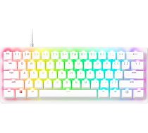 Razer Huntsman V3 Pro Mini - analogā optiskā e-sporta klaviatūra 60% formāts - Snap Tap un Rapid Trigger (digitālie vadības taustiņi, dubultā PBT taustiņu vāciņi), ASV izkārtojums | Balta