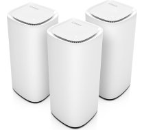 Linksys Velop Pro 7 Mesh WiFi 7 sistēma MBE7003 - Kognitīvā Mesh sistēma ar trīsjoslu un vairāk nekā 10 Gbps - Mesh pārklājums līdz 825 m² - 600 ierīču pieslēgšana - 3 ierīču iepakojums
