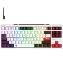Havit KB902L mehāniskā spēļu tastatūra - USB-C vadu kompakta mehāniskā tastatūra ar 88 taustiņiem, RGB varavīksnes apgaismojumu, "karstās nomaiņas" tastatūru, sarkaniem slēdžiem, visu taustiņu pārslēgšanu un PBT taustiņu vāciņiem