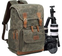 UBaymax Kameras mugursoma ar nodalījumu klēpjdatoram, tālskata DSLR mugursoma, kameras mugursoma no audekla, foto mugursoma Vintage kameras piederumiem, āra kameras soma kamerai Sony Canon Nikon