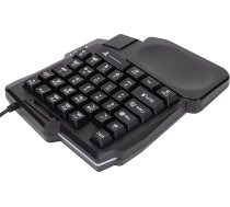 Spēļu tastatūra ar vienu roku, 35 taustiņu spēļu tastatūra, mehāniskā, ūdensizturīga, plaša plaukstas locītavas balsta, melna, ar vienu roku lietojama tastatūra mobilajām datorspēlēm