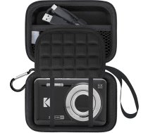 Lacdo kameras somiņa Kodak PIXPRO FZ55 / FZ45 / FZ53 / FZ43 16MP digitālajai kamerai, videokameras glabāšanas somiņa, tīklveida somiņa, piemērota baterijām, kabeļiem, melna + melna